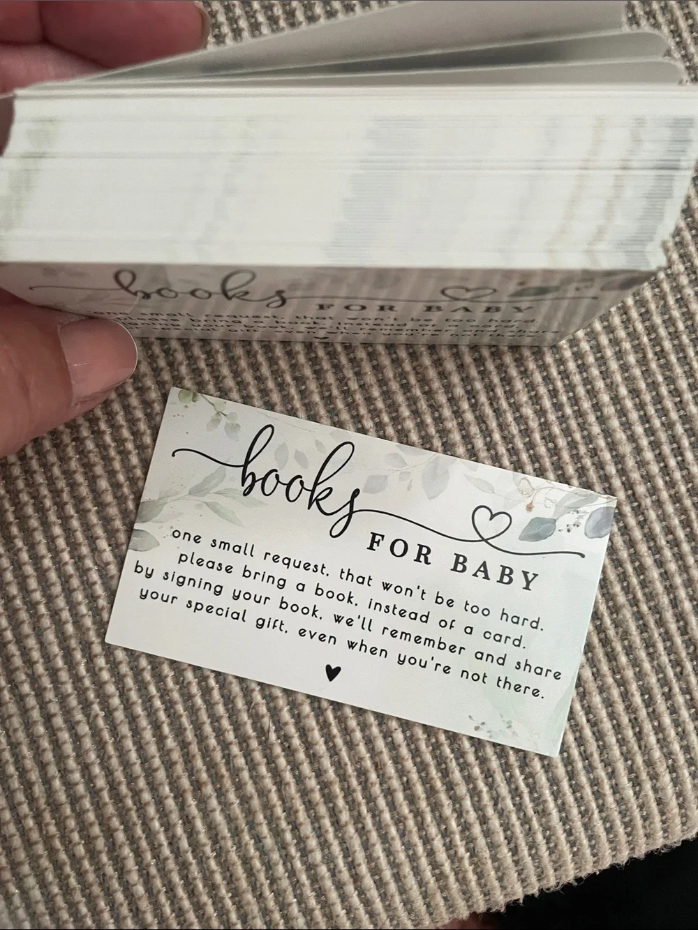 Diaper Raffle & Books for Baby Cards - Floral Green Accent (Unbranded)